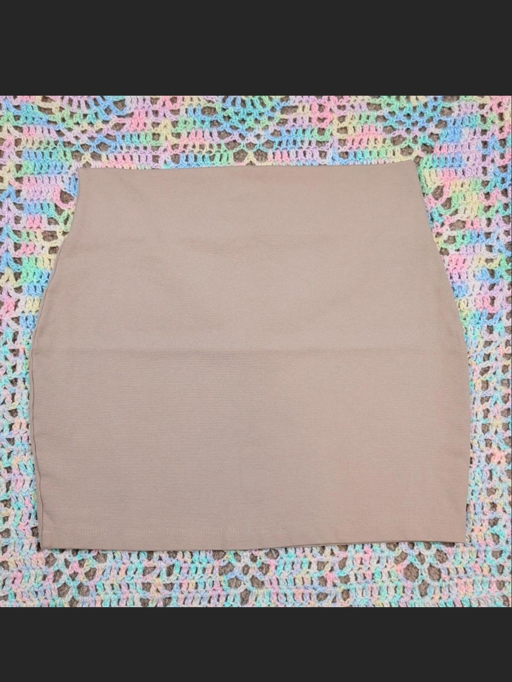 Papaya Neutral Tan Bodycon Mini Skirt